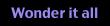 Wonder it all